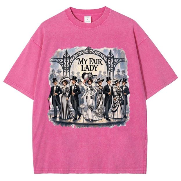 Vintage Victorian Era Theater Character Graphic Unisex Fit Washed T-Shirt
