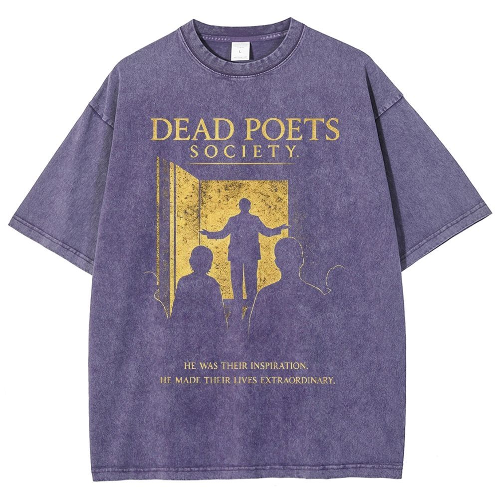 Vintage Literature Teacher Silhouette Graphic Unisex Fit Washed T-Shirt