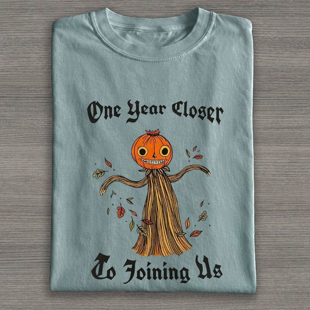 Vintage Halloween Pumpkin Scarecrow Graphic Cotton T-shirt