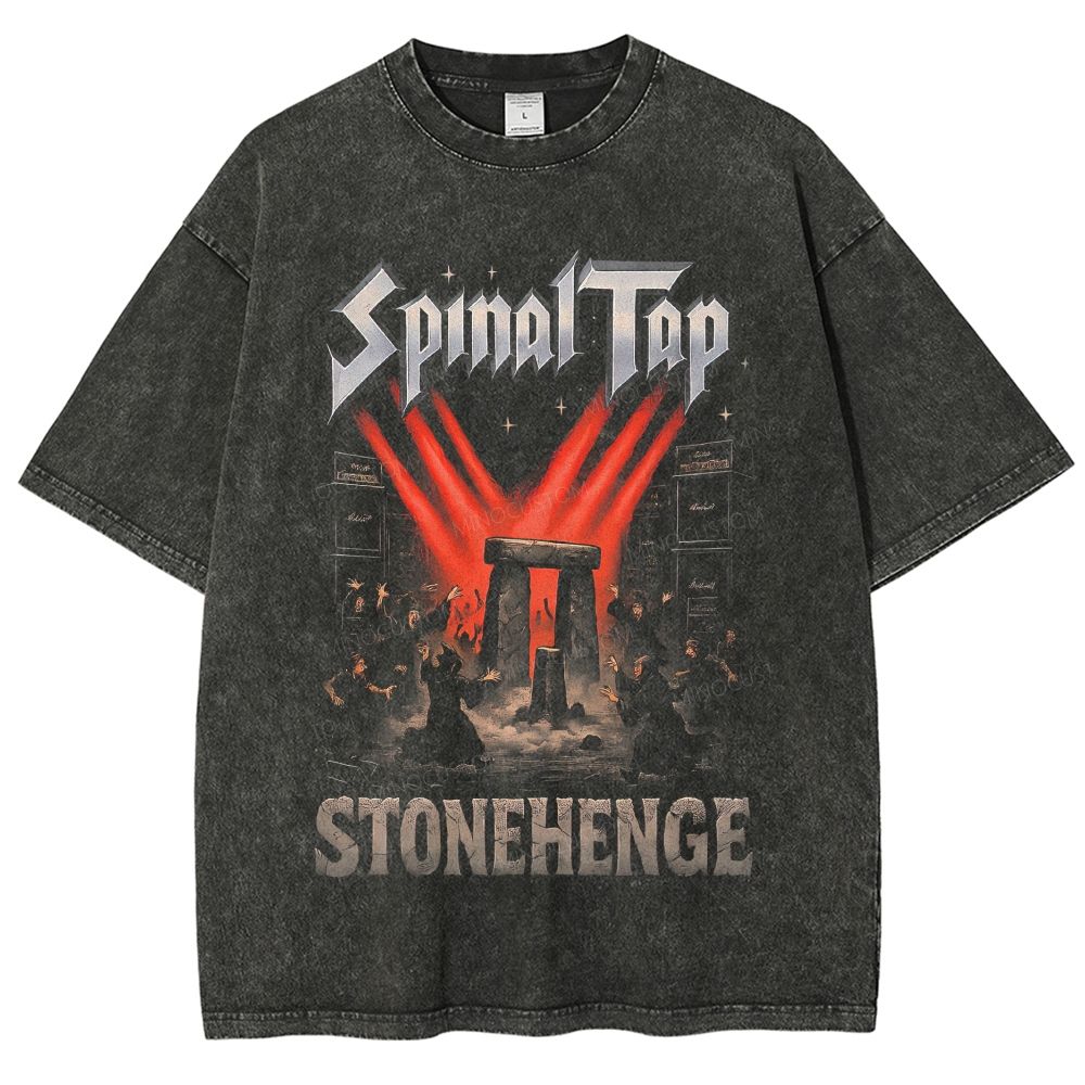 Vintage Hard Rock Concert Poster Graphic Unisex Fit Washed T-Shirt