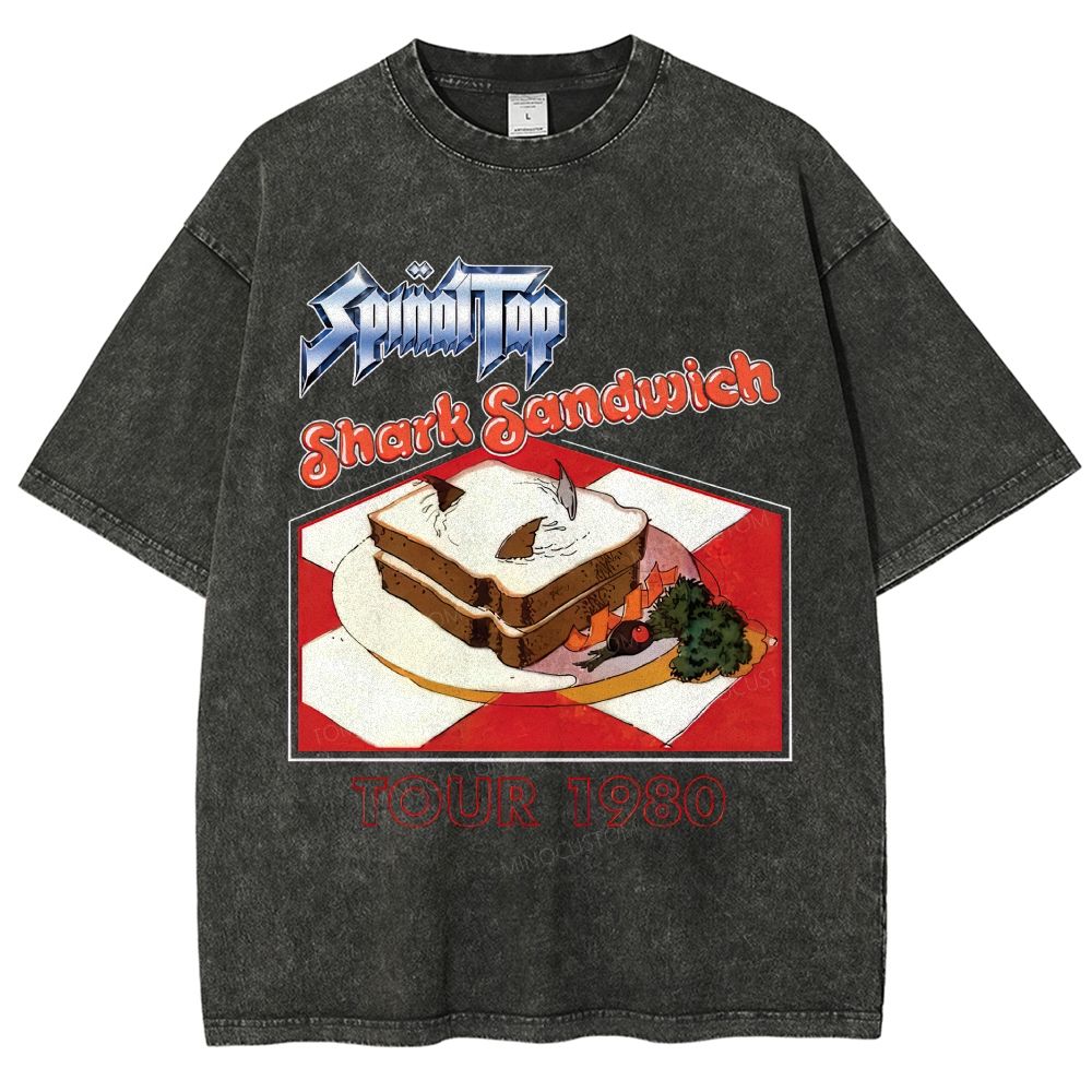 Vintage Retro Rock Tour Graphic Unisex Fit Washed T-Shirt