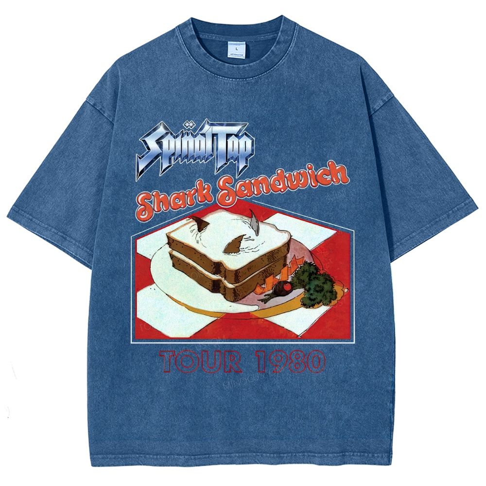 Vintage Retro Rock Tour Graphic Unisex Fit Washed T-Shirt
