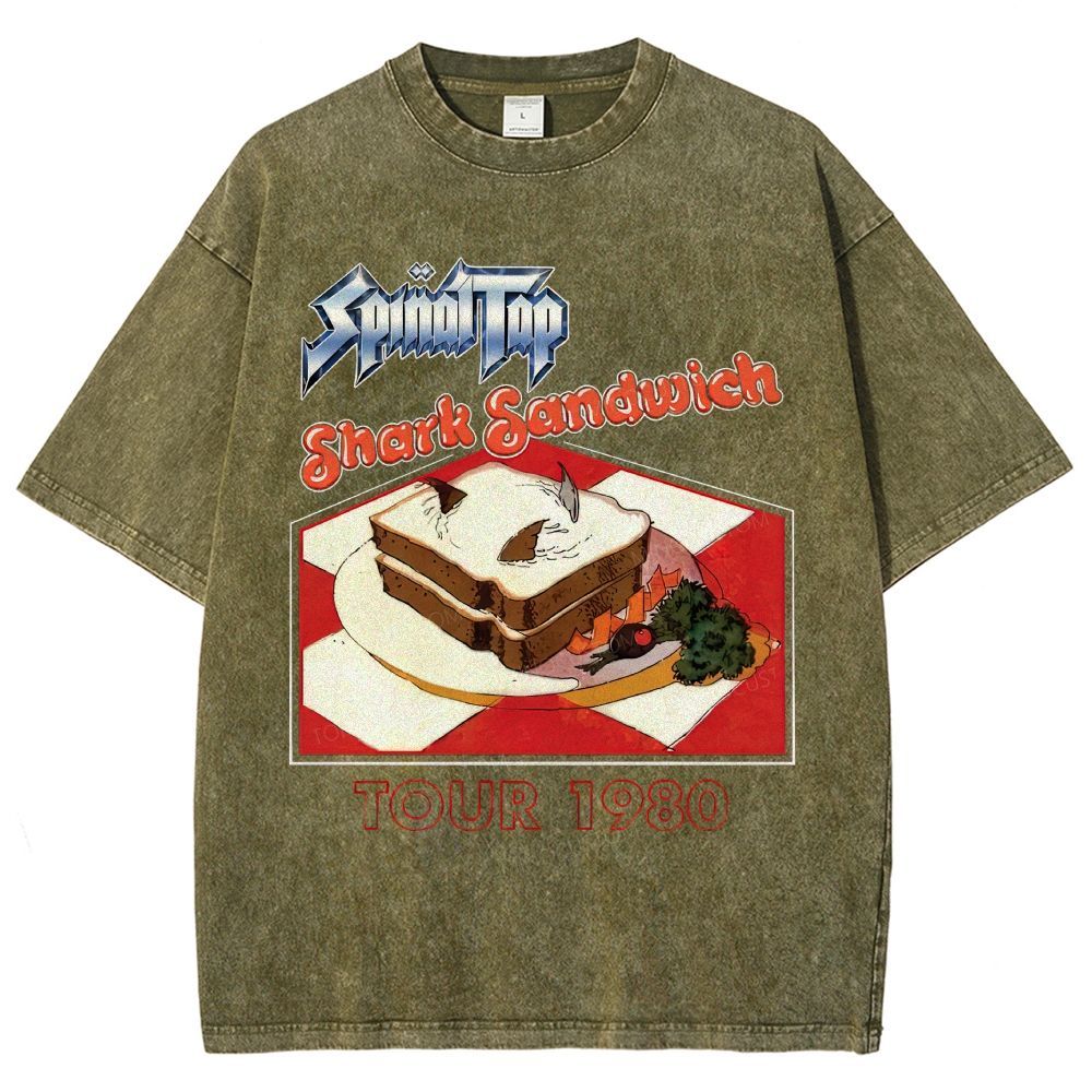 Vintage Retro Rock Tour Graphic Unisex Fit Washed T-Shirt