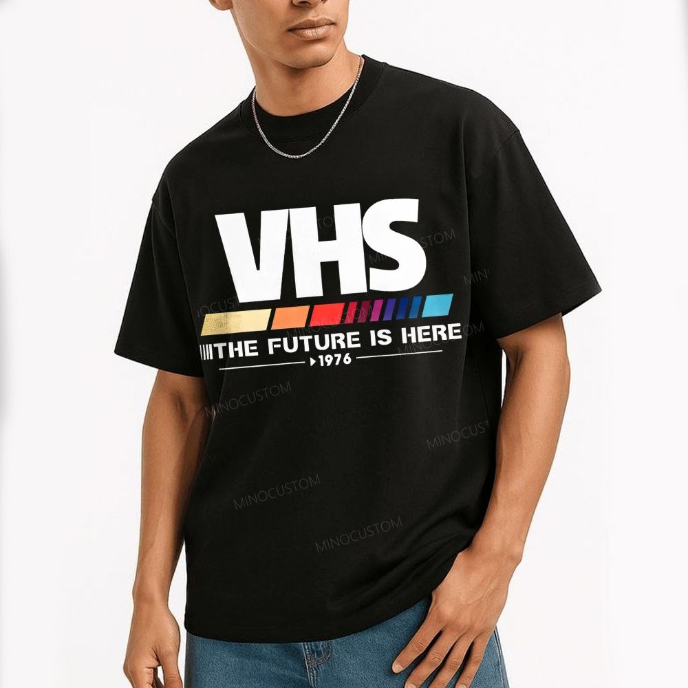 Retro VHS 1976 Graphic Cotton T-Shirt 