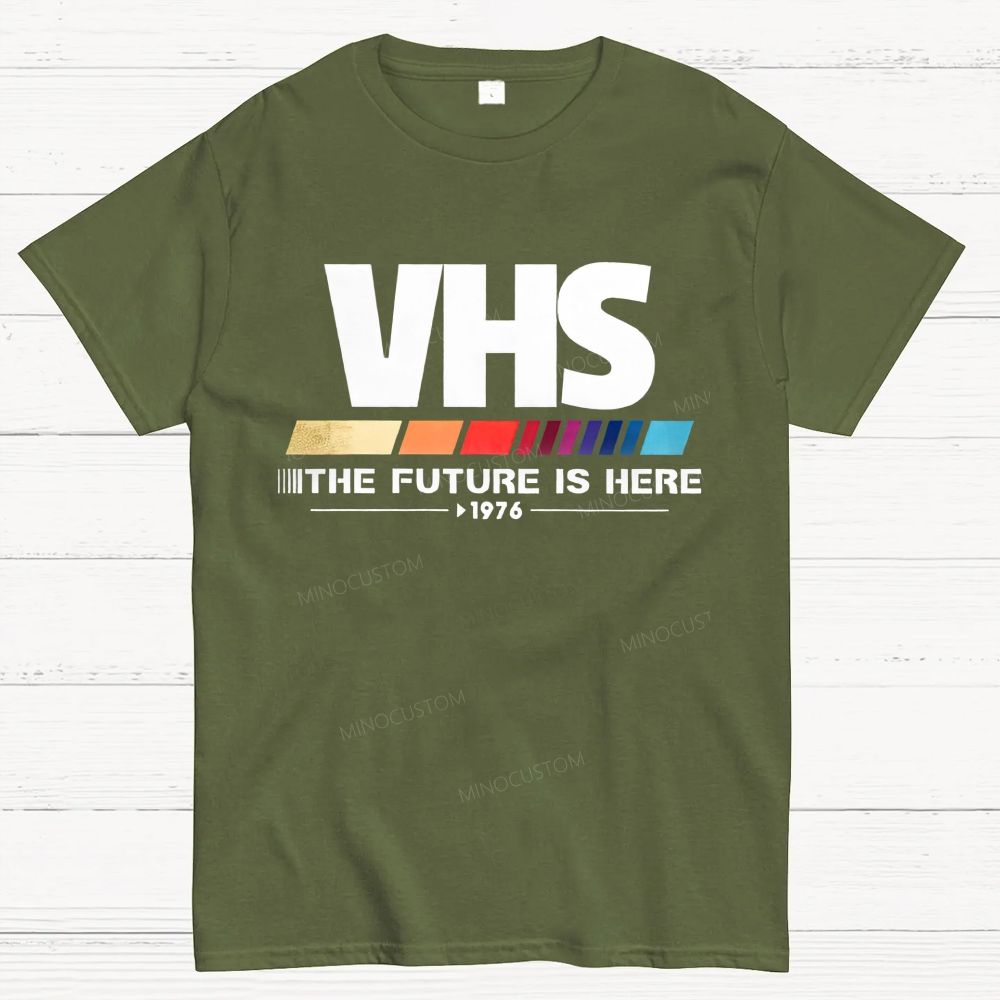 Retro VHS 1976 Graphic Cotton T-Shirt 