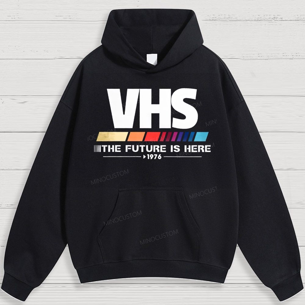 Retro VHS 1976 Graphic Cotton Hoodies 