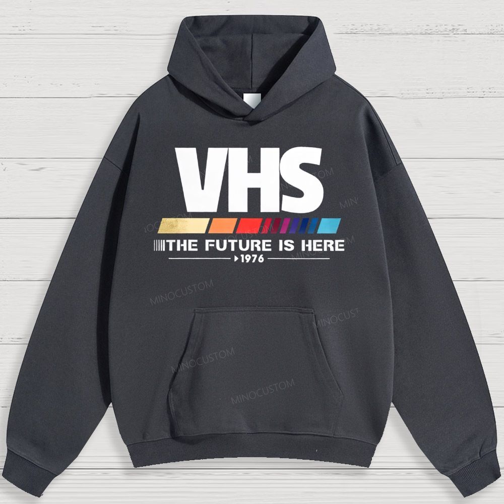 Retro VHS 1976 Graphic Cotton Hoodies 