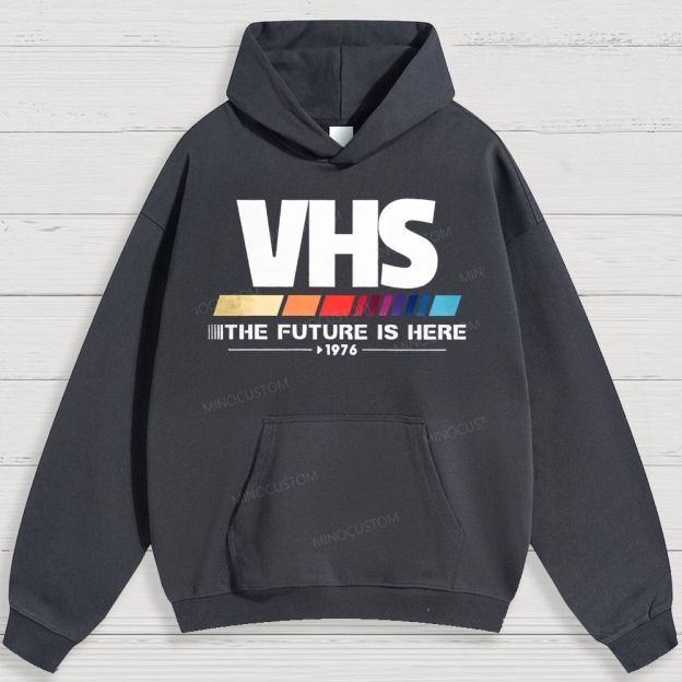 Retro VHS 1976 Graphic Cotton Hoodies 