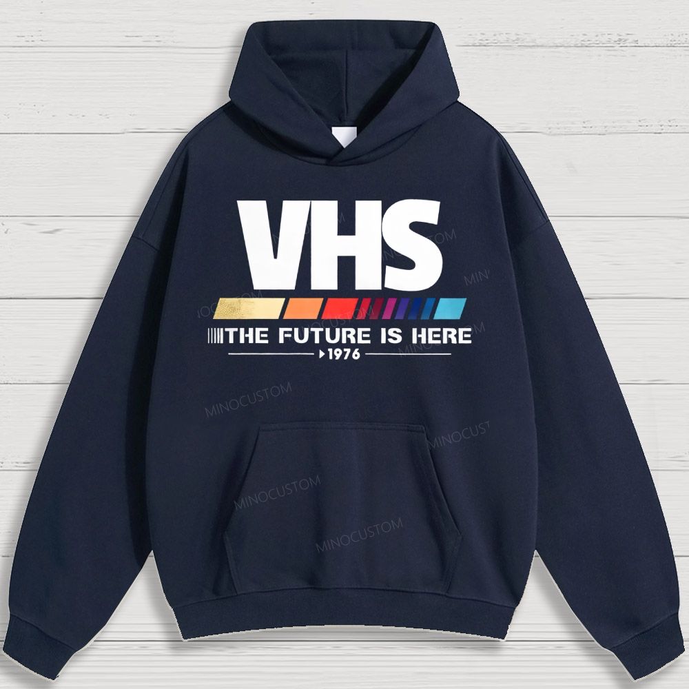 Retro VHS 1976 Graphic Cotton Hoodies 