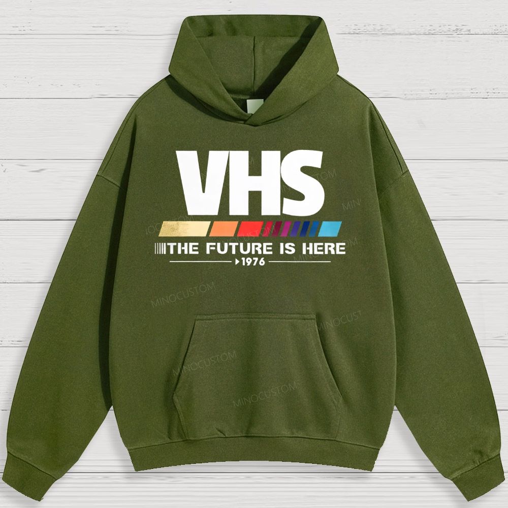 Retro VHS 1976 Graphic Cotton Hoodies 