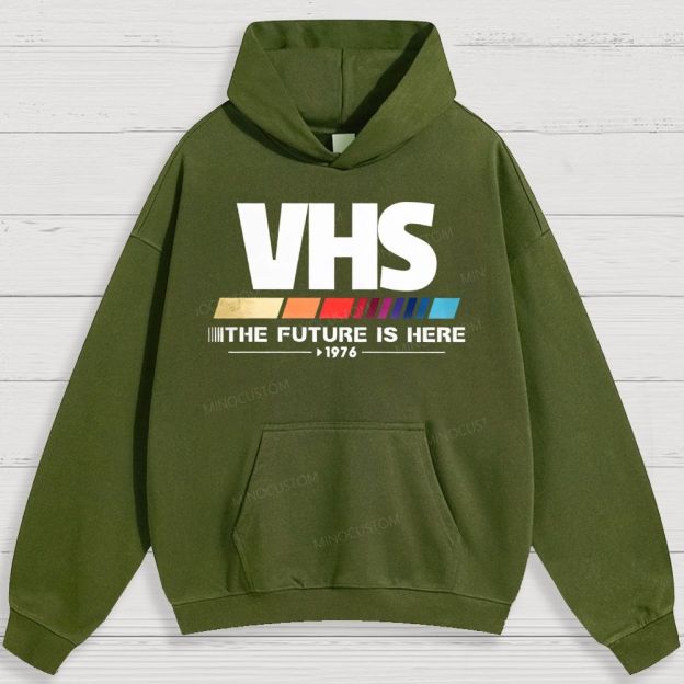 Retro VHS 1976 Graphic Cotton Hoodies 