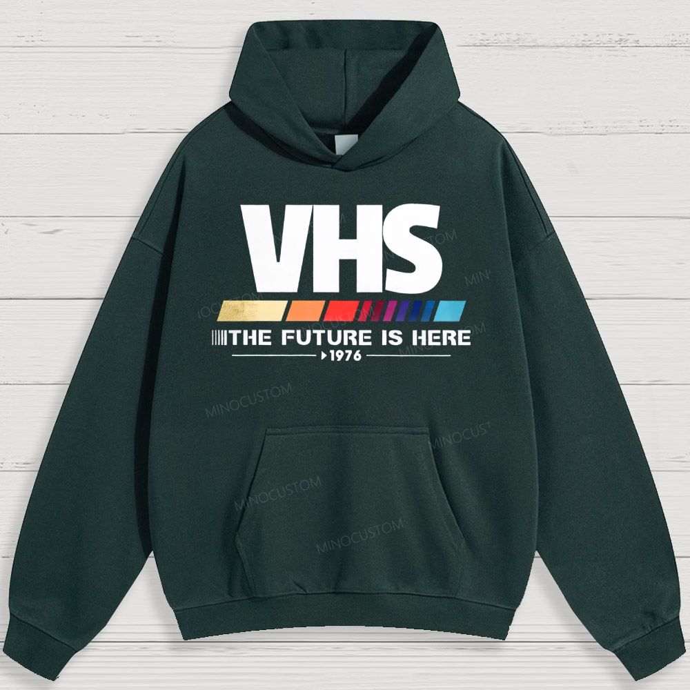Retro VHS 1976 Graphic Cotton Hoodies 