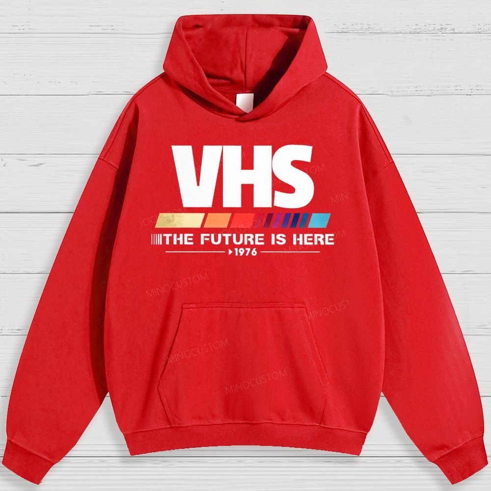 Retro VHS 1976 Graphic Cotton Hoodies 