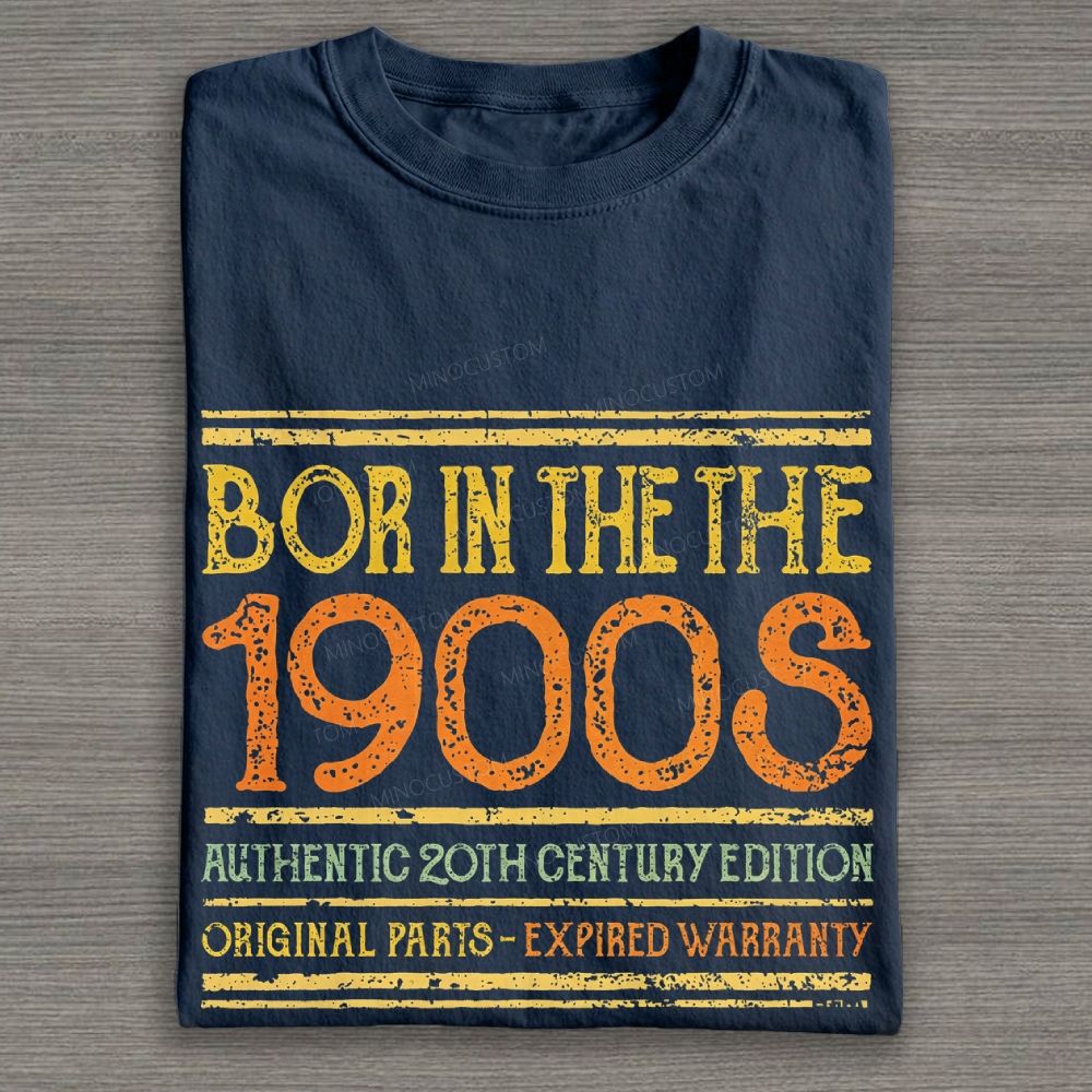 Font Born Twentieth Century Funny Birthday Cotton T-shirt