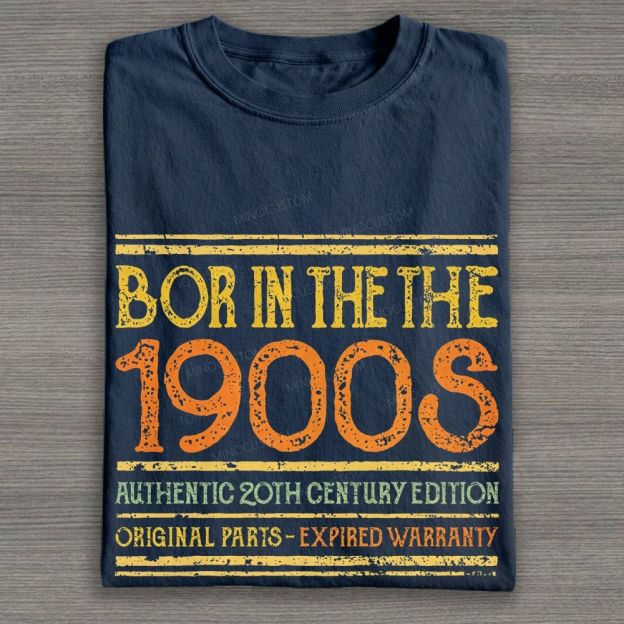 Font Born Twentieth Century Funny Birthday Cotton T-shirt