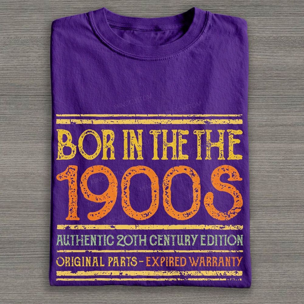 Font Born Twentieth Century Funny Birthday Cotton T-shirt