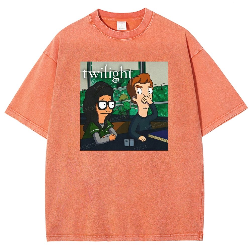 Vintage Washed Funny Cartoon Classroom Scene Washed T-shirt