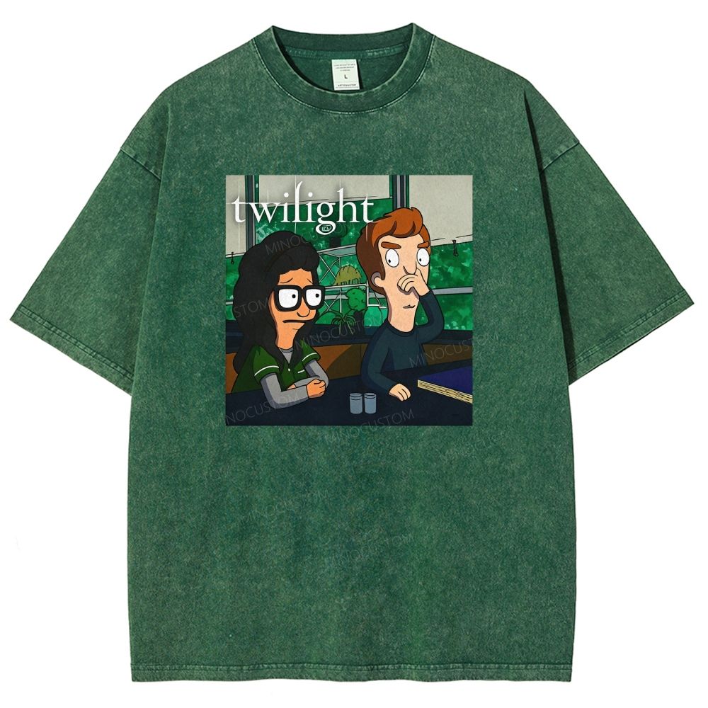 Vintage Washed Funny Cartoon Classroom Scene Washed T-shirt