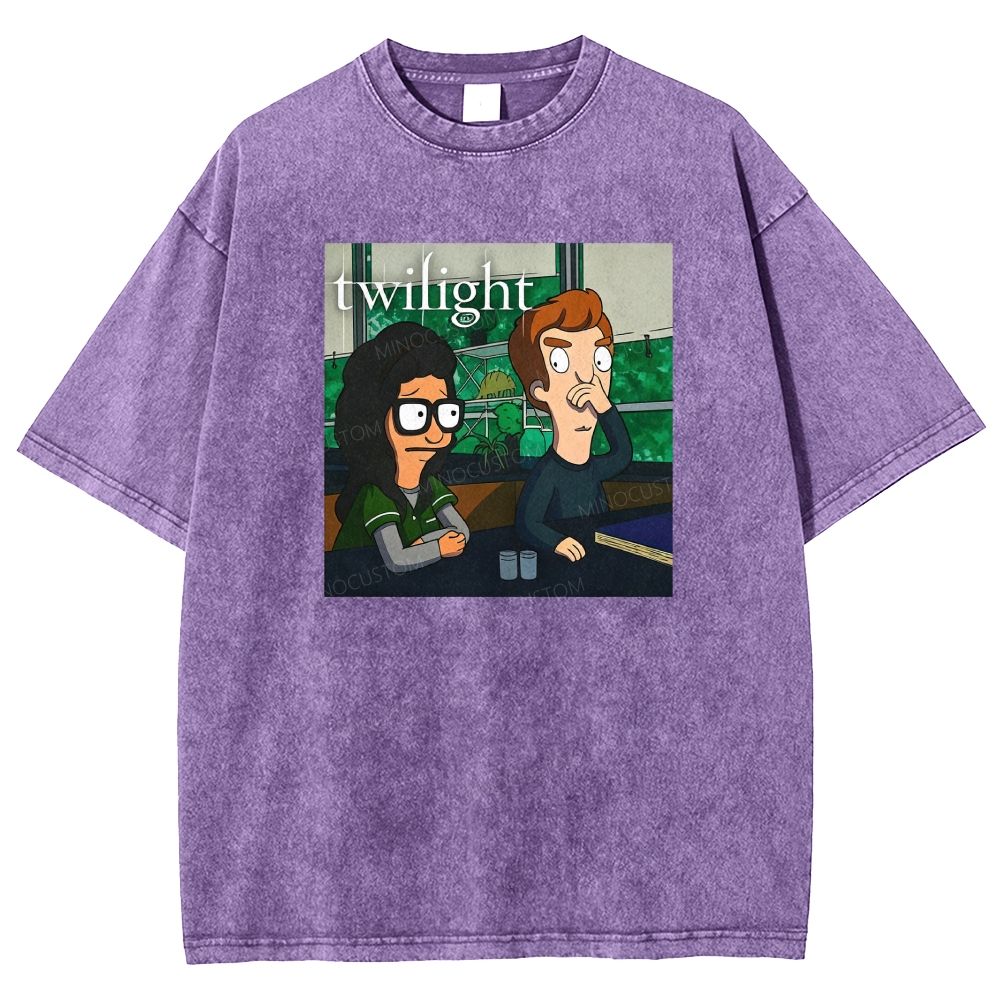 Vintage Washed Funny Cartoon Classroom Scene Washed T-shirt