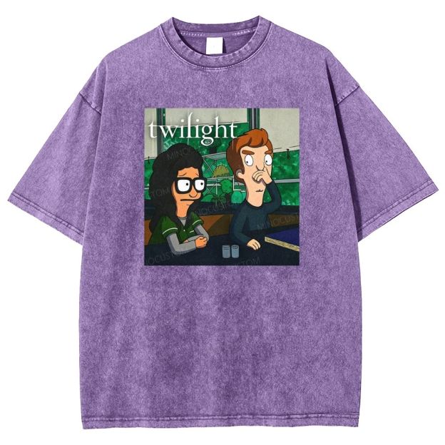 Vintage Washed Funny Cartoon Classroom Scene Washed T-shirt