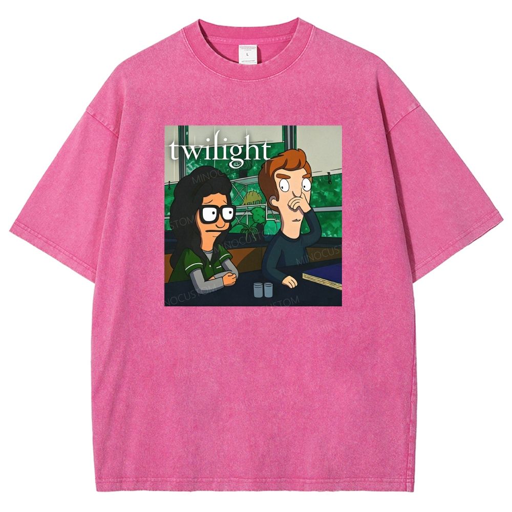 Vintage Washed Funny Cartoon Classroom Scene Washed T-shirt