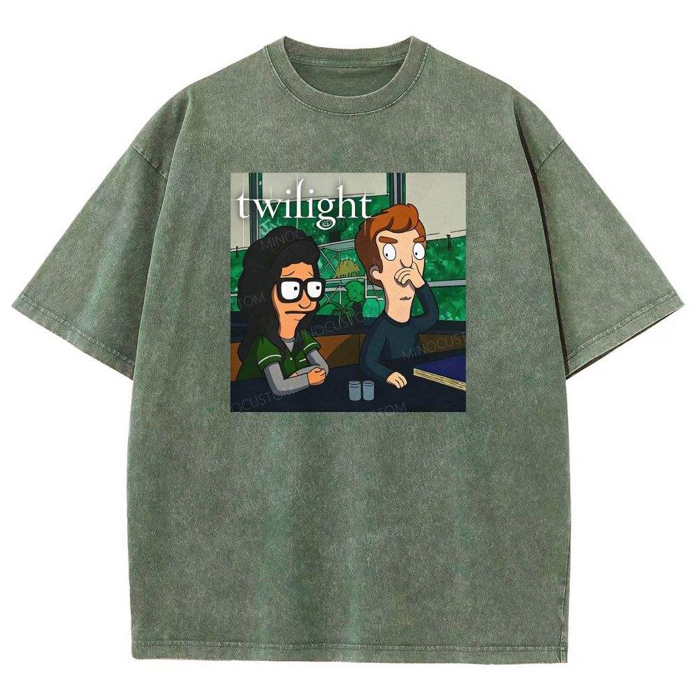 Vintage Washed Funny Cartoon Classroom Scene Washed T-shirt