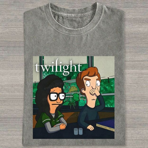 Vintage Washed Funny Cartoon Classroom Scene Washed T-shirt