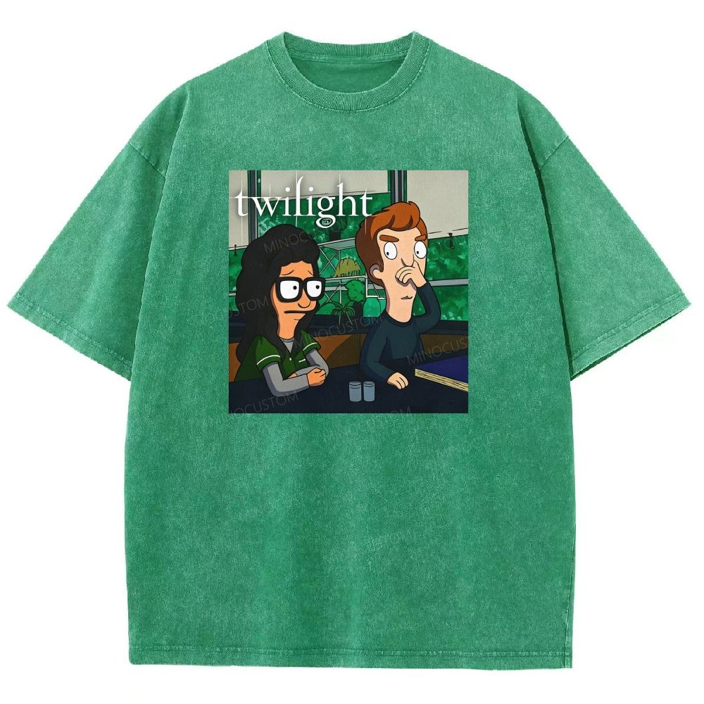 Vintage Washed Funny Cartoon Classroom Scene Washed T-shirt