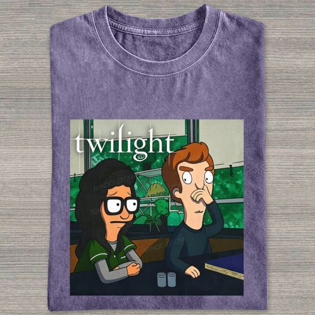 Vintage Washed Funny Cartoon Classroom Scene Washed T-shirt