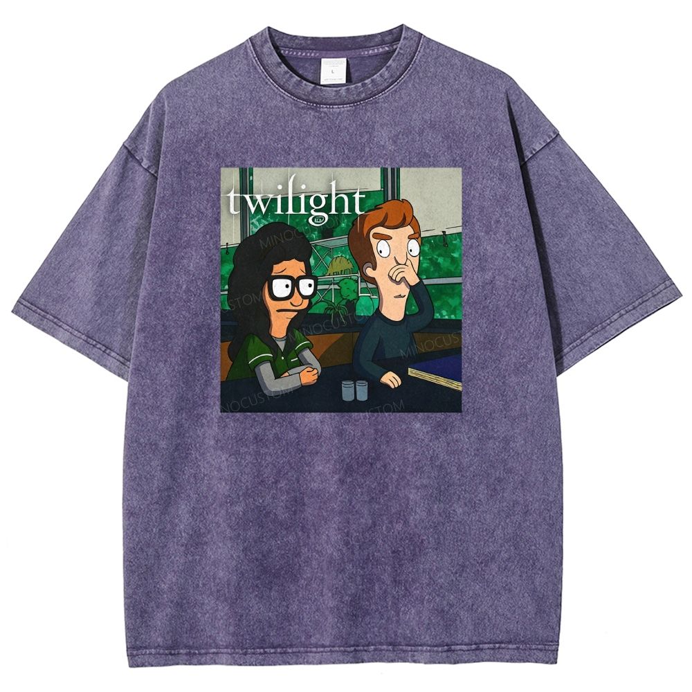 Vintage Washed Funny Cartoon Classroom Scene Washed T-shirt