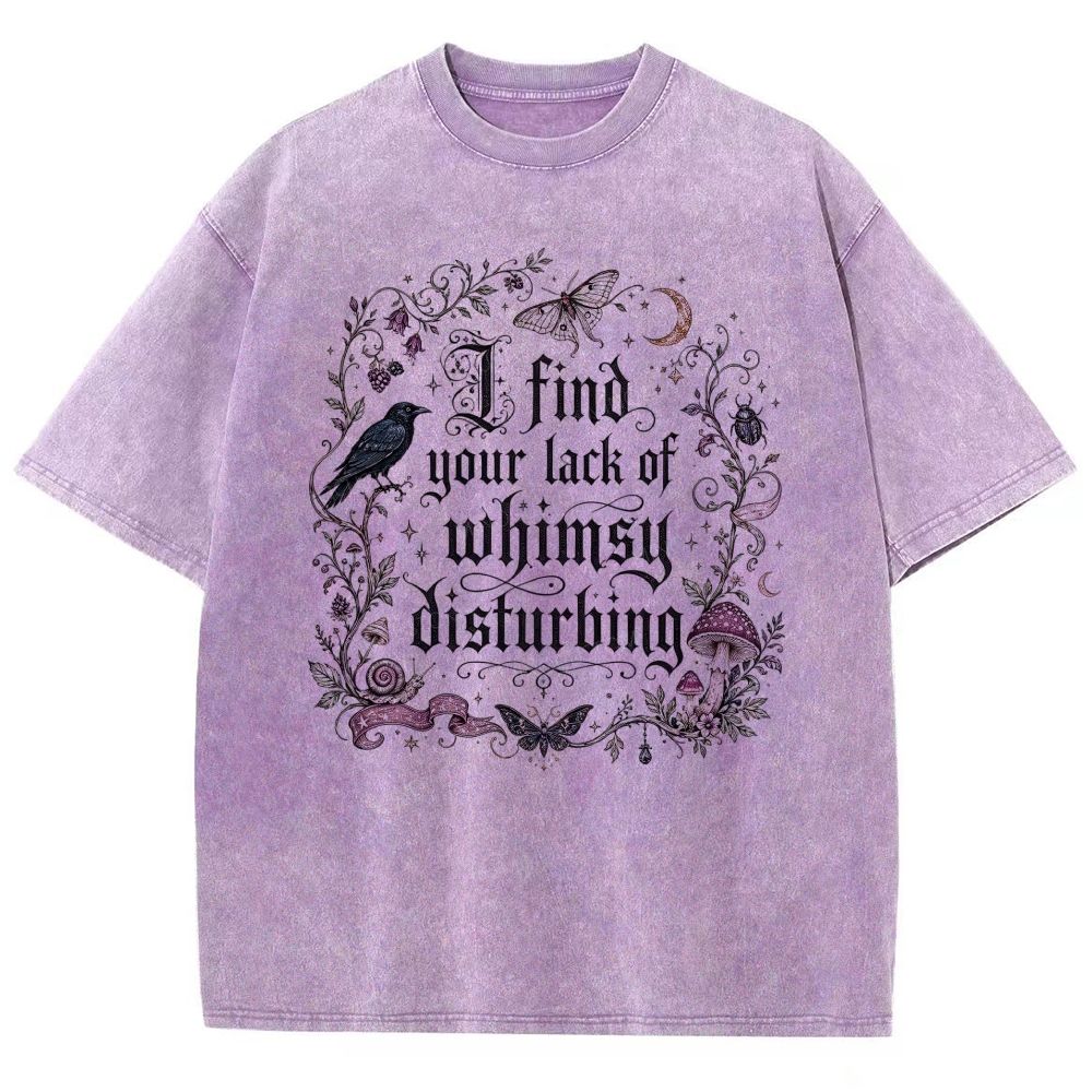 Vintage Washed Gothic Forest Witch Graphic Unisex Fit Washed T-Shirt