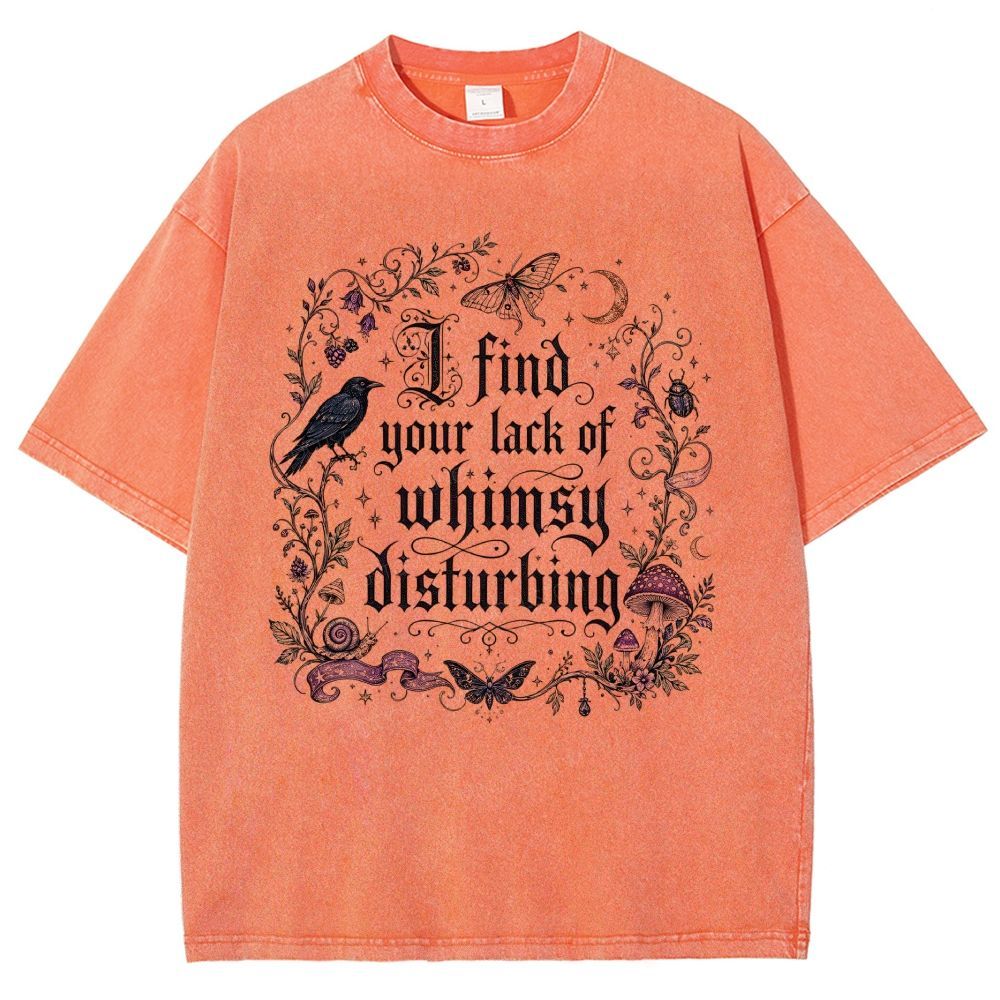 Vintage Washed Gothic Forest Witch Graphic Unisex Fit Washed T-Shirt