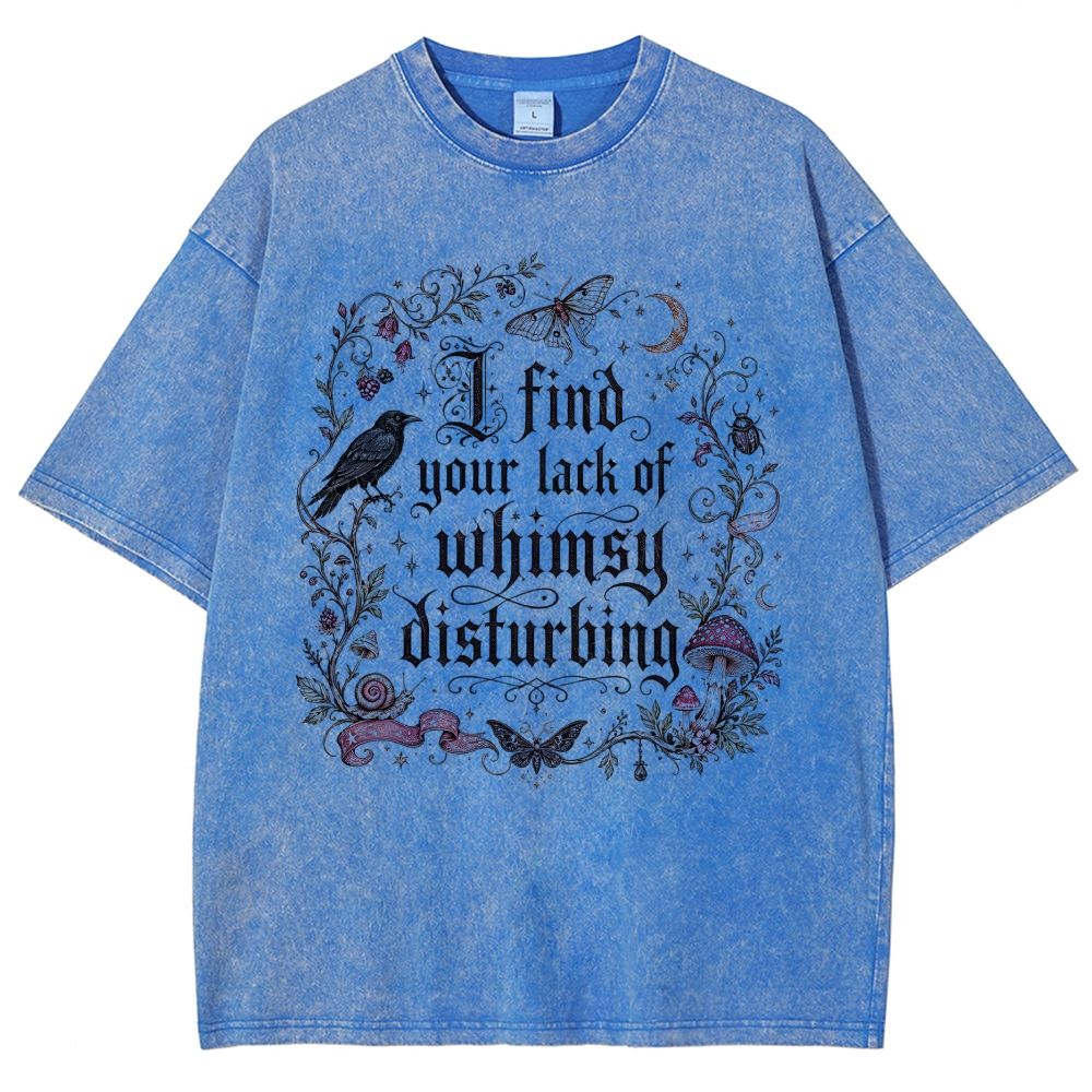 Vintage Washed Gothic Forest Witch Graphic Unisex Fit Washed T-Shirt