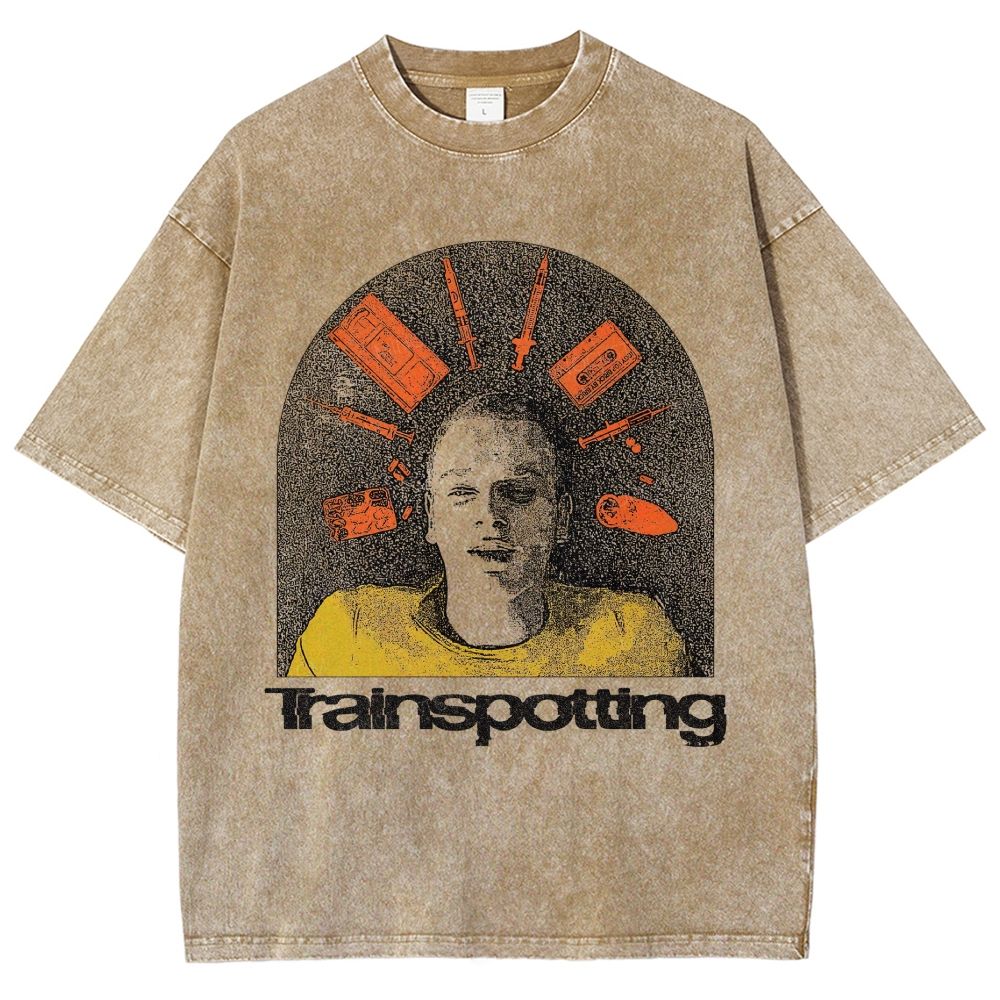 Vintage Washed Retro Grunge Pop Art Graphic Unisex Fit Washed T-Shirt