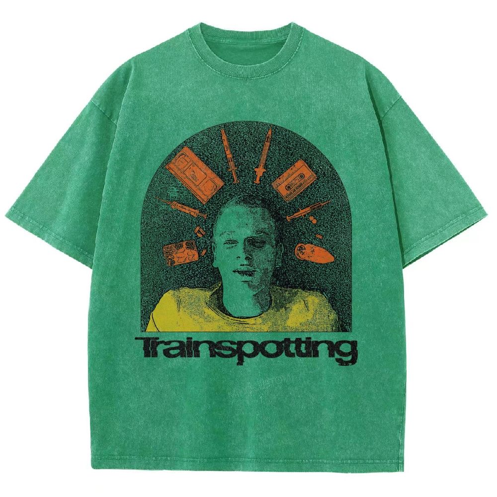 Vintage Washed Retro Grunge Pop Art Graphic Unisex Fit Washed T-Shirt