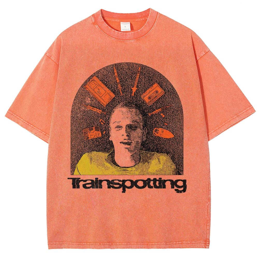 Vintage Washed Retro Grunge Pop Art Graphic Unisex Fit Washed T-Shirt