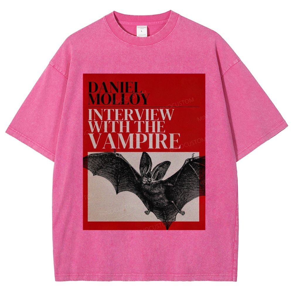 Vintage Washed Dark Gothic Bat Unisex Fit Washed T-Shirt