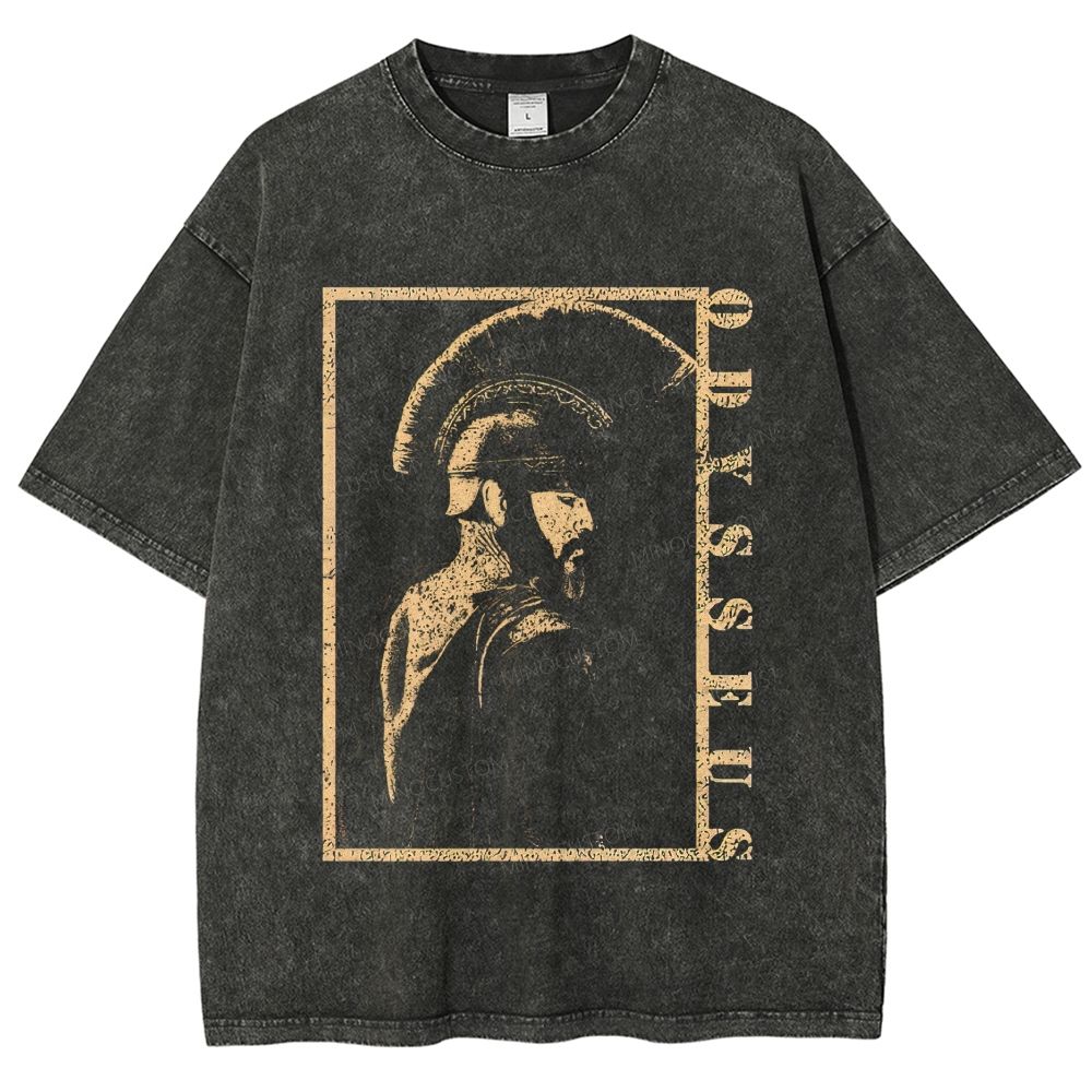 Vintage Washed Ancient Greek Warrior Unisex Fit Washed T-Shirt