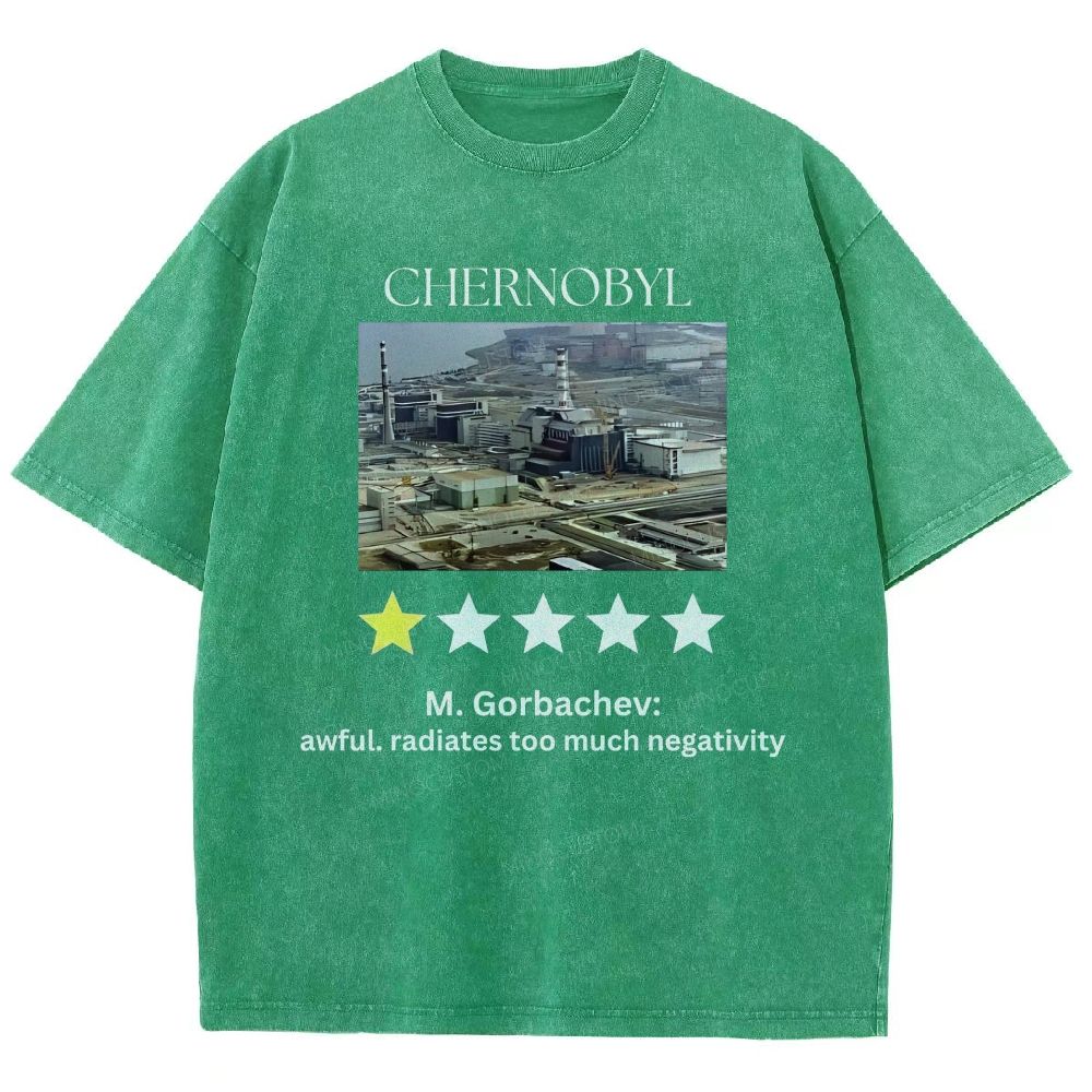 Vintage Washed Retro Industrial Plant Joke Review Graphic Unisex Fit Washed T-Shirt