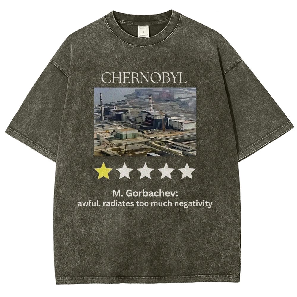 Vintage Washed Retro Industrial Plant Joke Review Graphic Unisex Fit Washed T-Shirt
