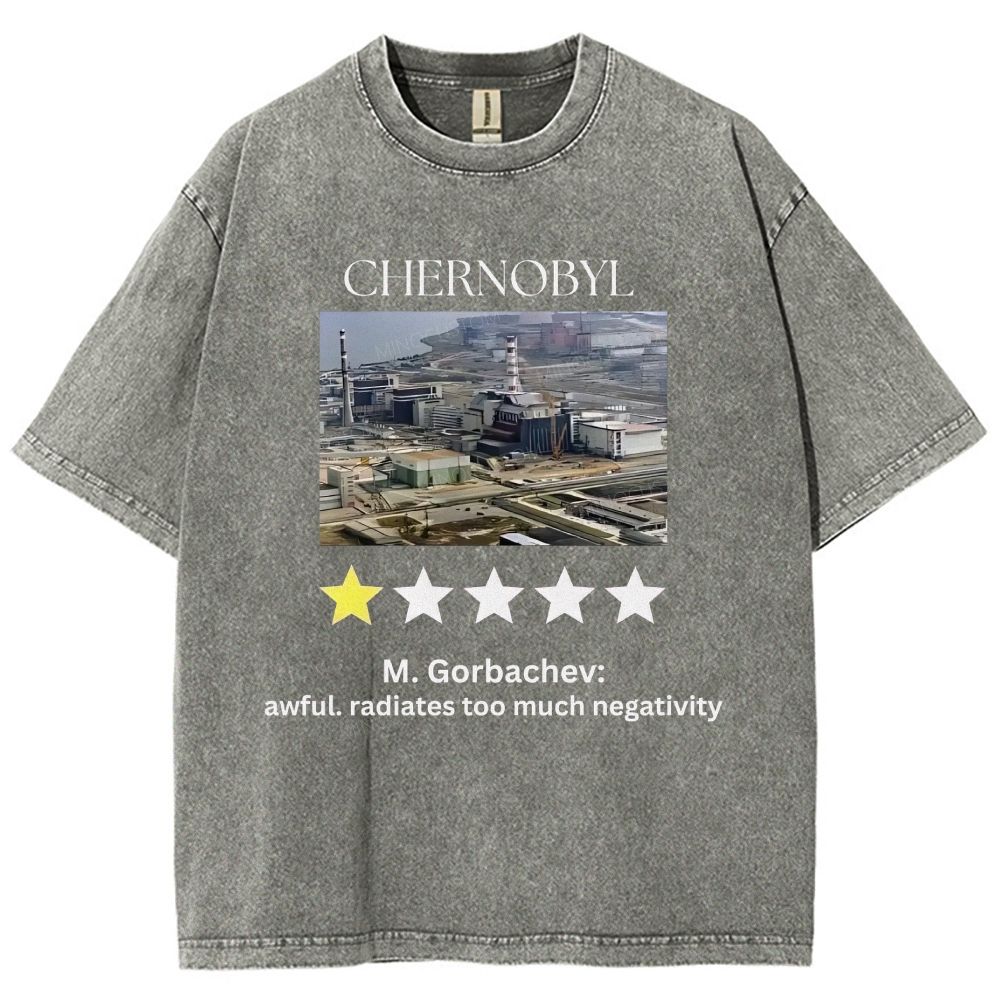 Vintage Washed Retro Industrial Plant Joke Review Graphic Unisex Fit Washed T-Shirt