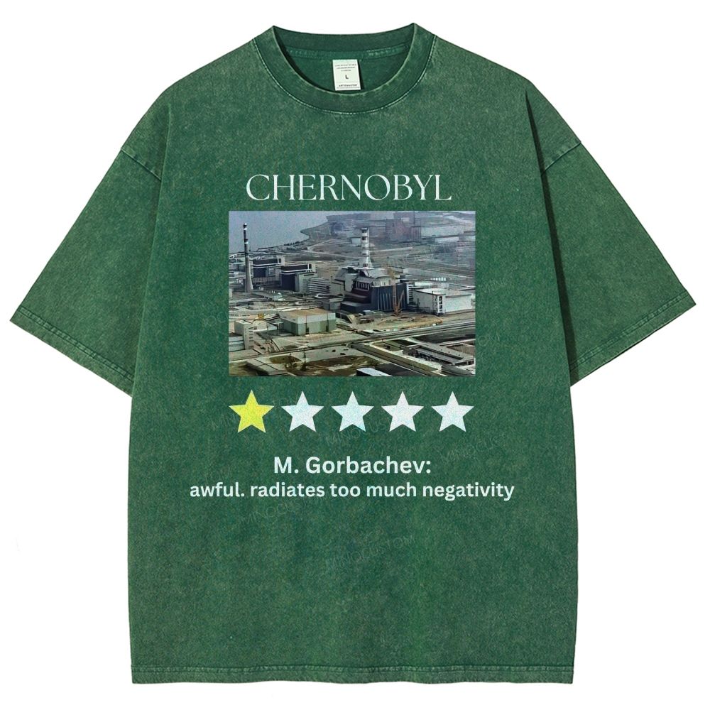 Vintage Washed Retro Industrial Plant Joke Review Graphic Unisex Fit Washed T-Shirt