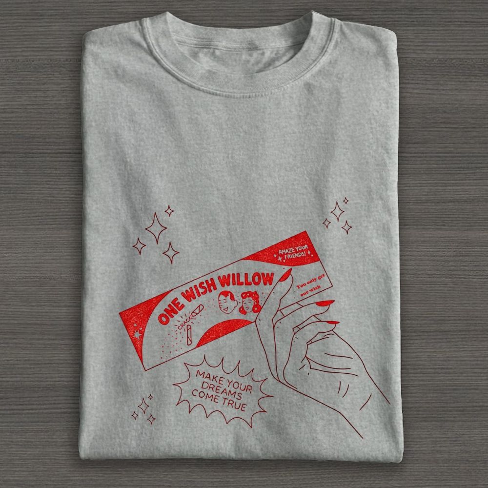 Line Art Wish Matchbox Graphic Cotton T-shirt