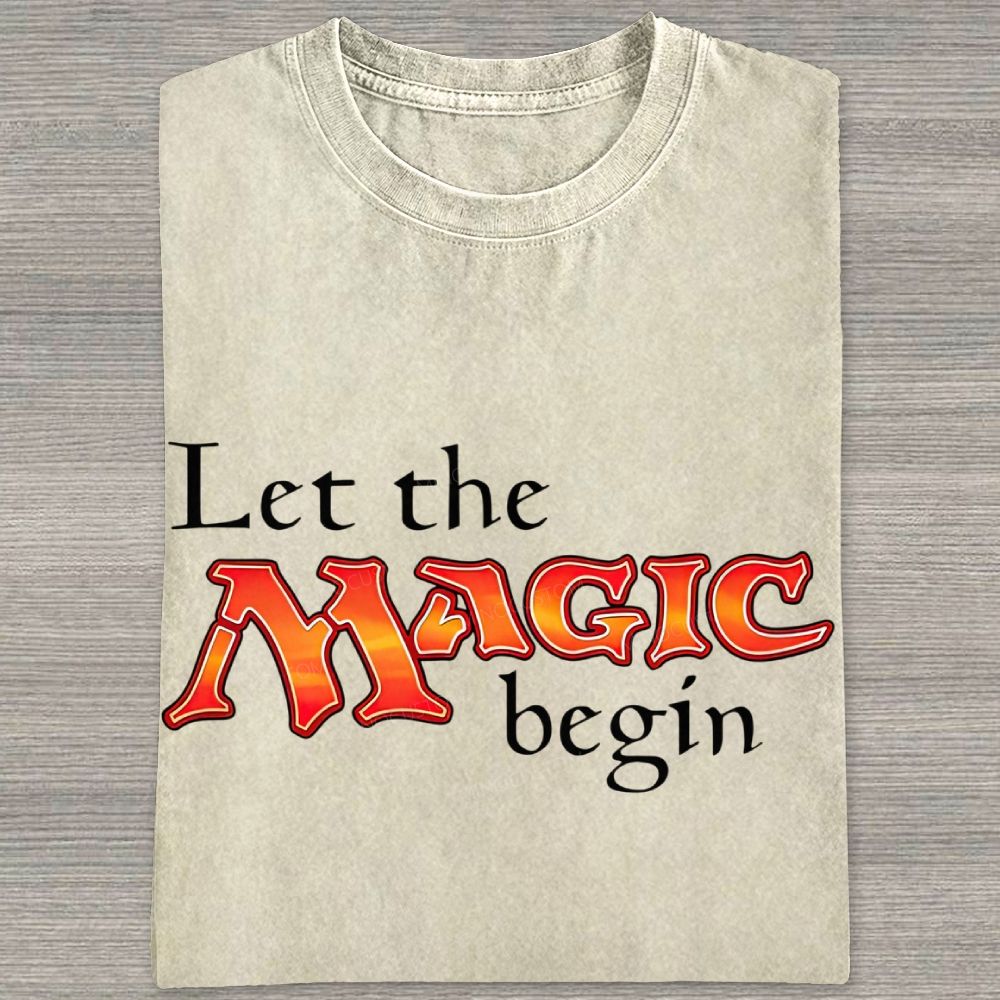 Retro Fantasy Bold Colorful Text Art Washed T-shirt