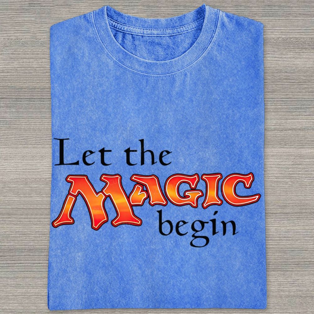 Retro Fantasy Bold Colorful Text Art Washed T-shirt