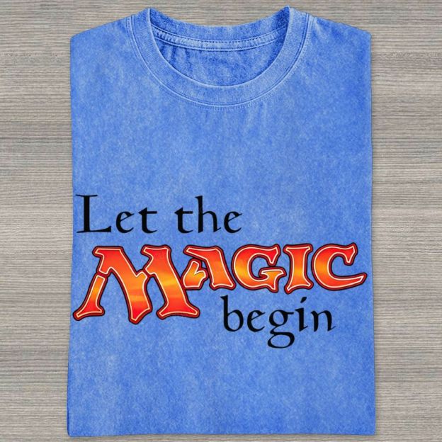 Retro Fantasy Bold Colorful Text Art Washed T-shirt