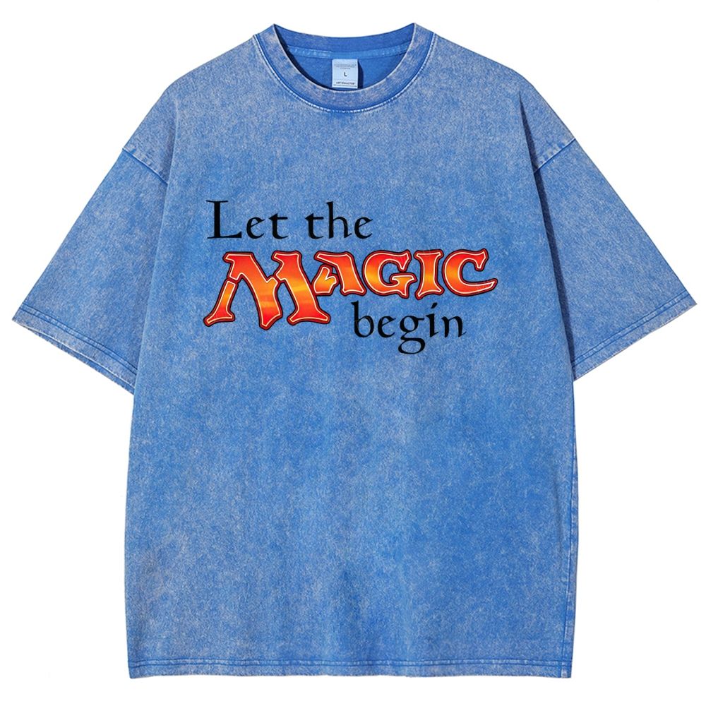 Retro Fantasy Bold Colorful Text Art Washed T-shirt