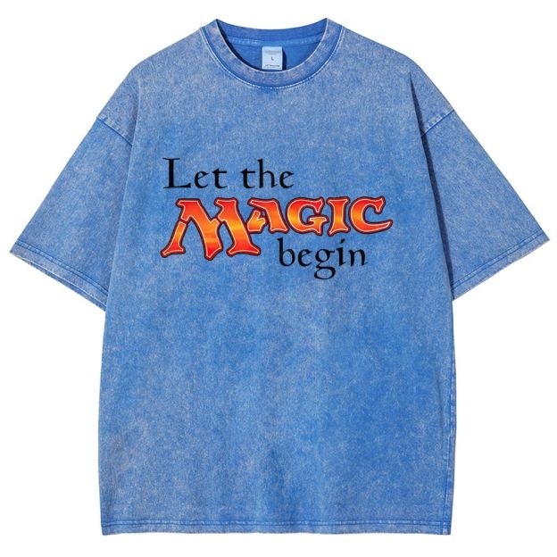 Retro Fantasy Bold Colorful Text Art Washed T-shirt