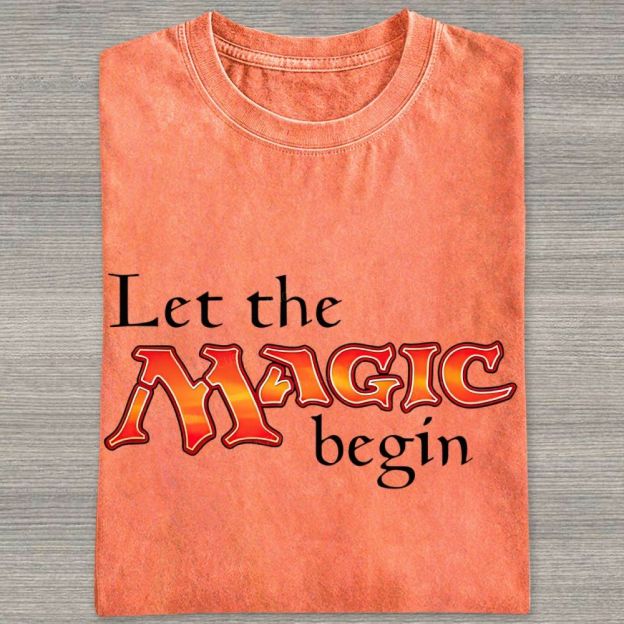 Retro Fantasy Bold Colorful Text Art Washed T-shirt