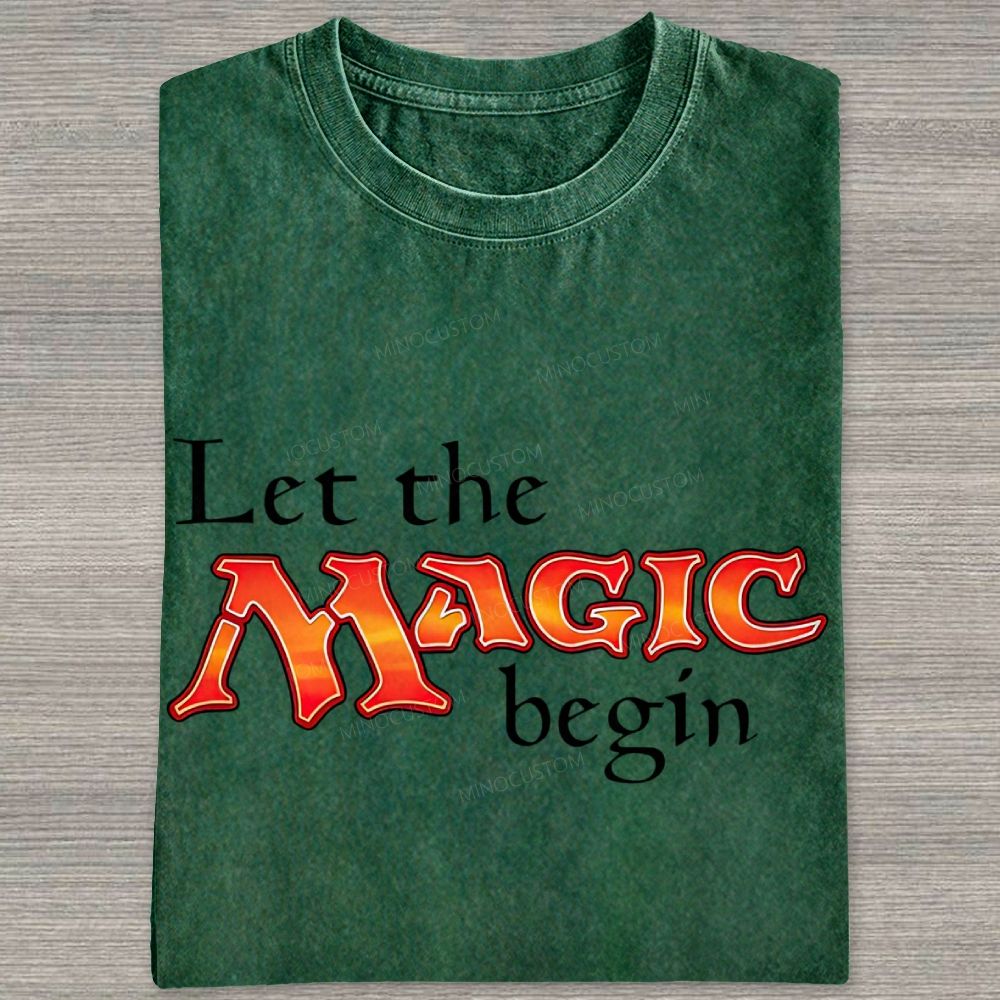 Retro Fantasy Bold Colorful Text Art Washed T-shirt